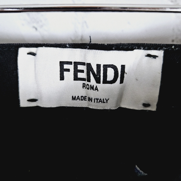 FENDI | cutoff denim embroidered monster eyes jean shorts - Picture 5 of 13